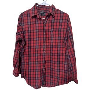 Abercrombie & Fitch Shirt Mens S Red Flannel Plaid Check Lumberjack Y2K 90s